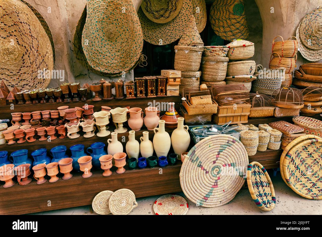 Souvenir shop at Dubai Grand Souk. The traditional Arab style bazaar at