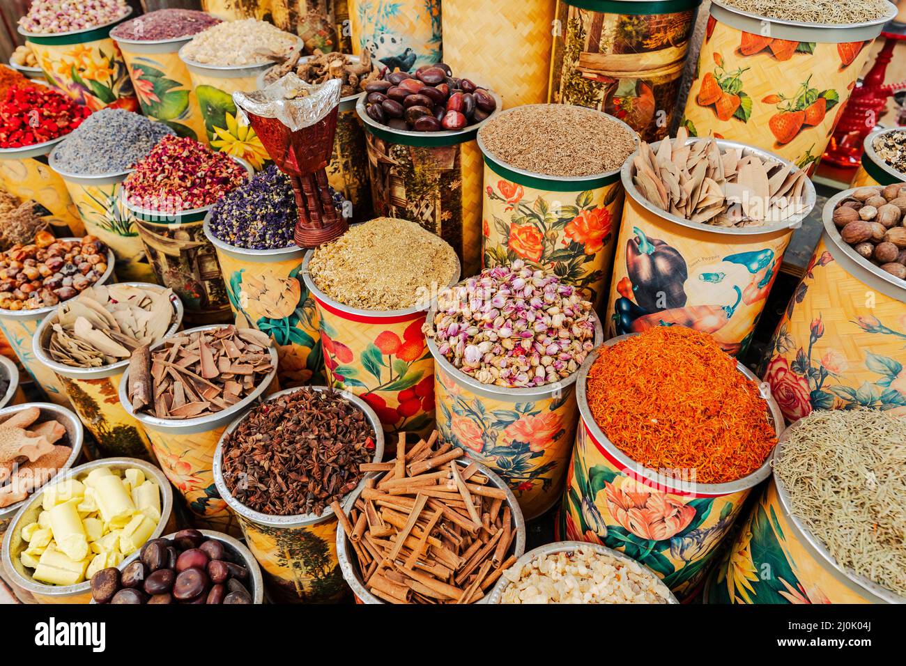 Dubai Spice Souk. Traditional bazaar in Dubai, United Arab Emirates