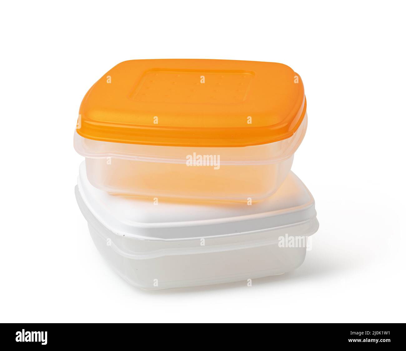 Plastic food storage containers Stock Photo