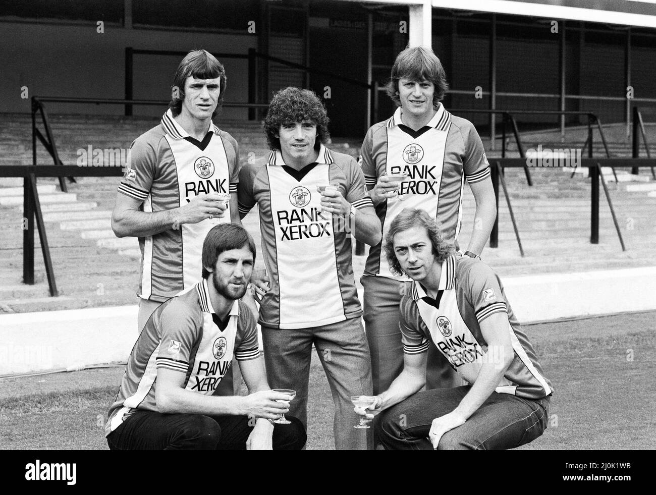 A champagne toast for Southampton FC players wearing their new Rank ...