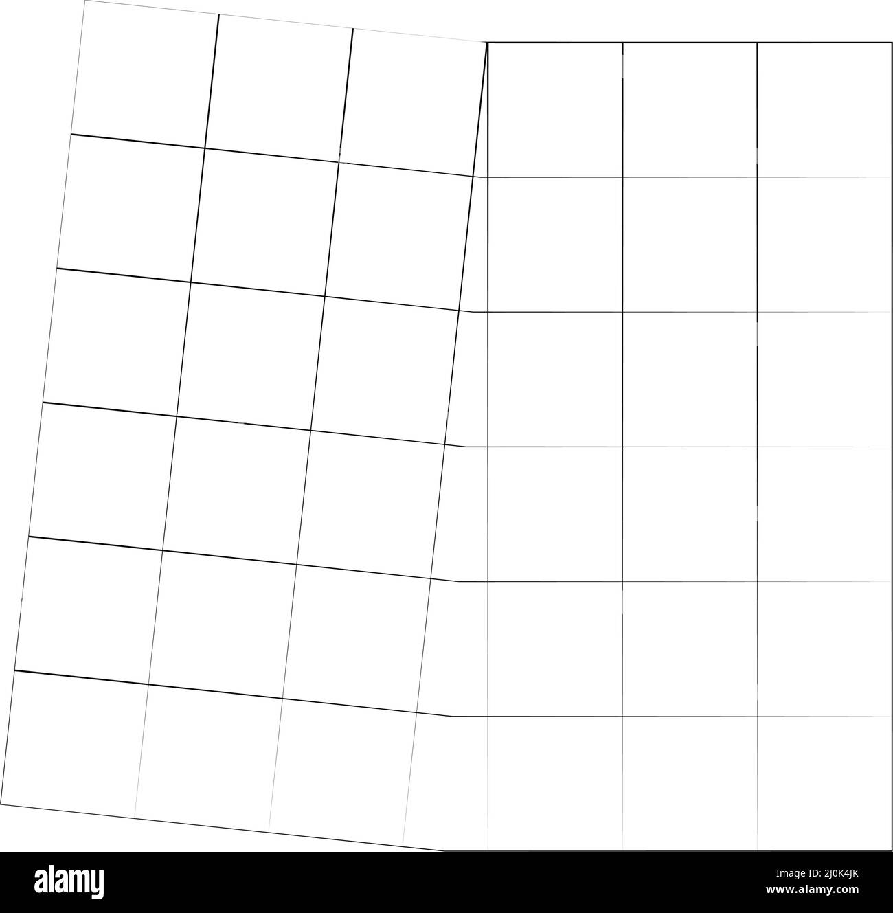 Mirrored, tweaked irregular grid, mesh, grating and lattice geometric ...