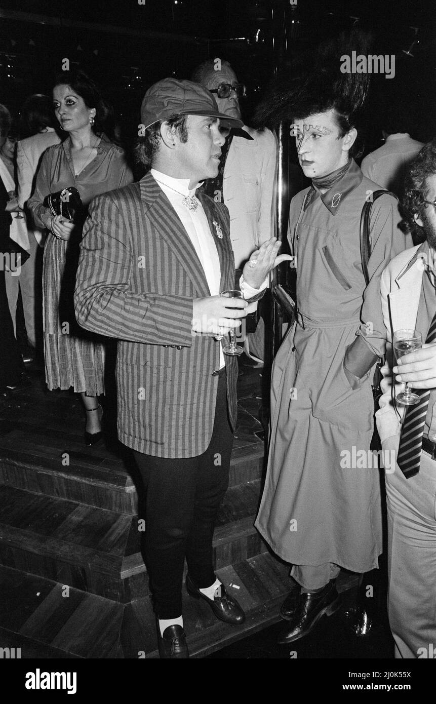 Elton John and Steve Strange at the new nightclub Stringfellows in ...