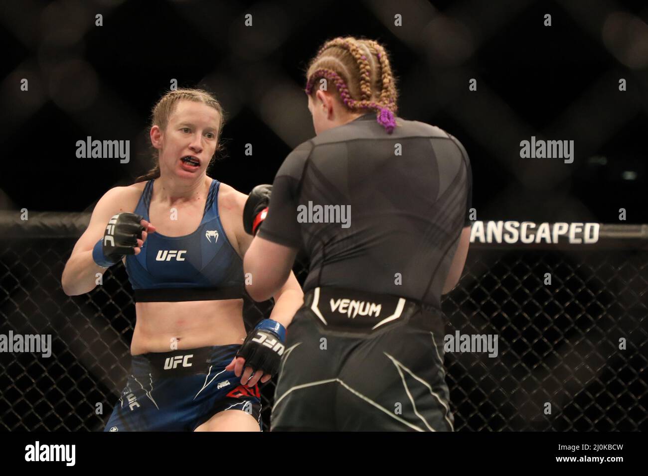 Elyse Reed LONDON, UK - MARCH 19: (L-R) Elise Reed battles Cory McKenna in their ...