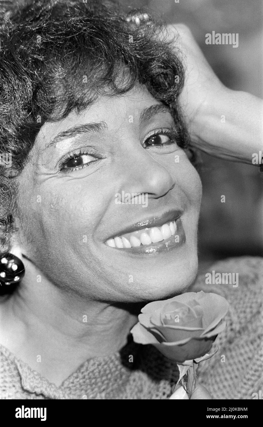 Singer Shirley Bassey at The Dorchester Hotel in London. 1982. Stock Photo