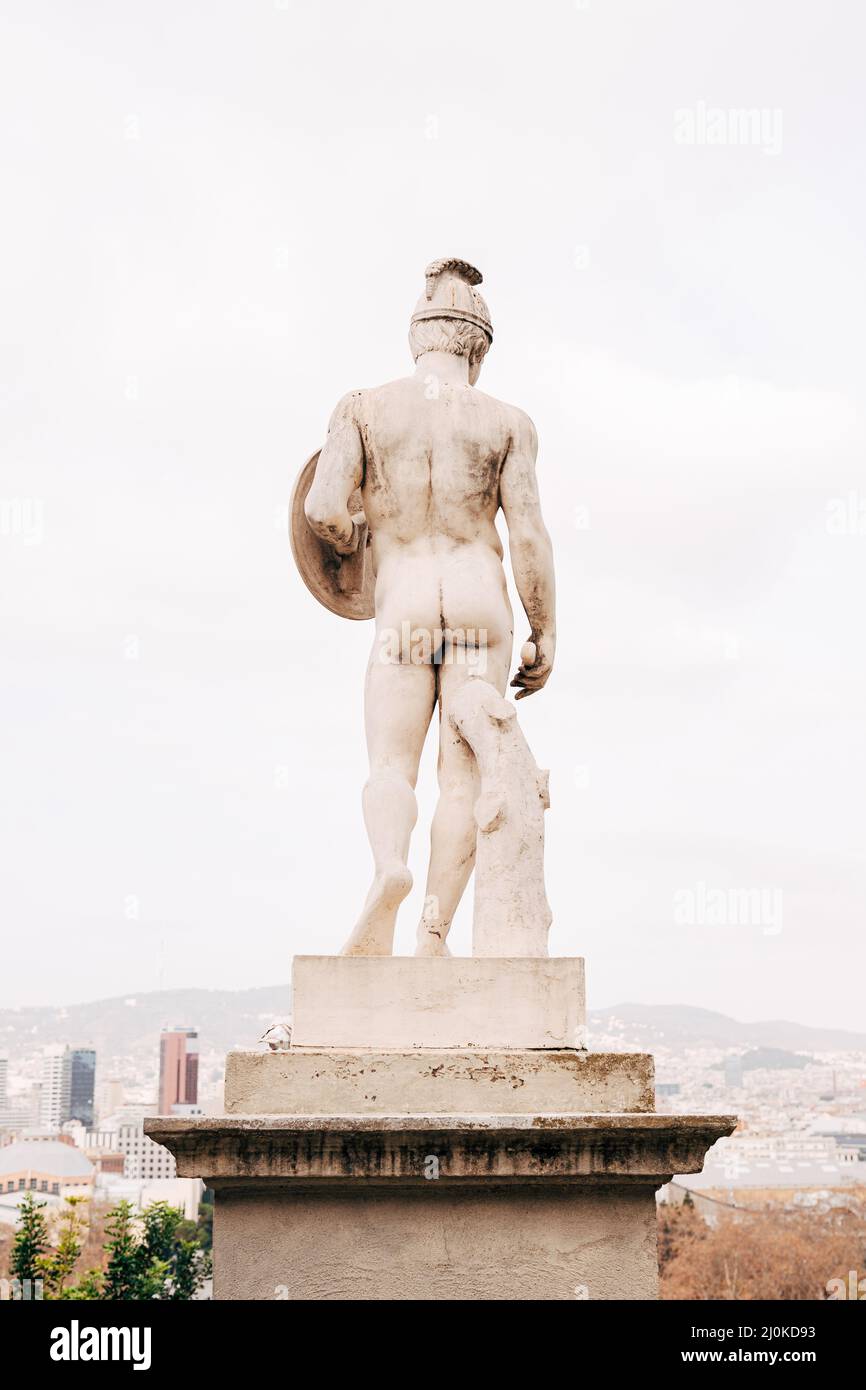 Statues near the National Museum on Mount Montjuic Stock Photo - Alamy
