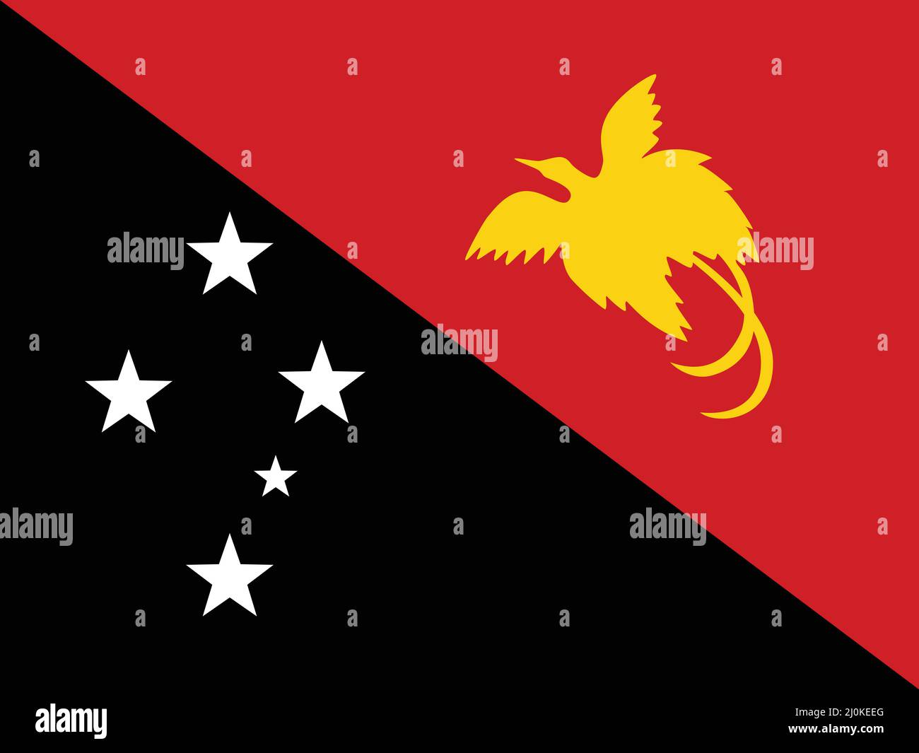 The official Flag of Papua New Guinea as a vector. Stock Vector