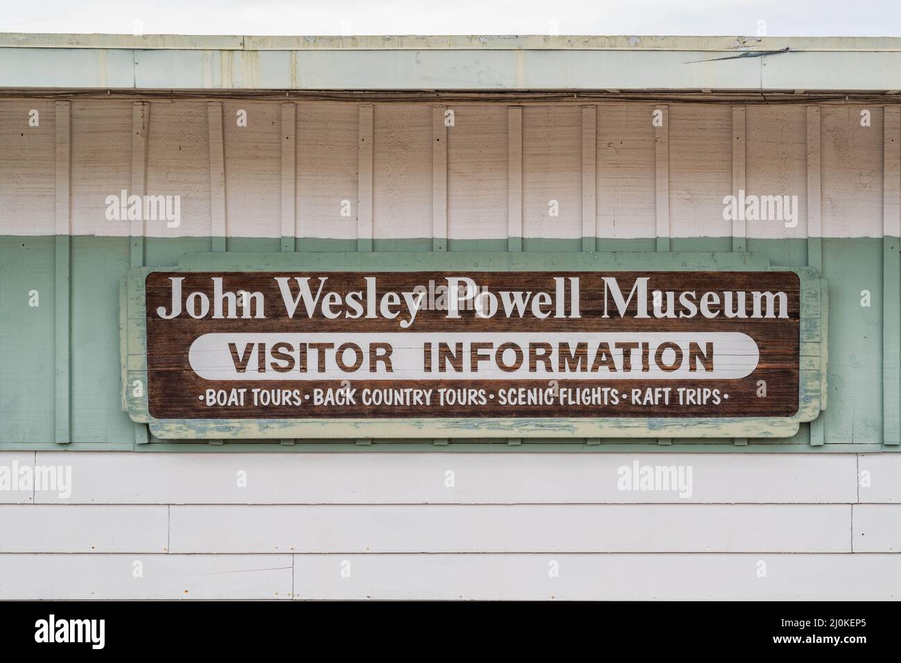 A historical commemoration of first exploration in Page, Arizona Stock