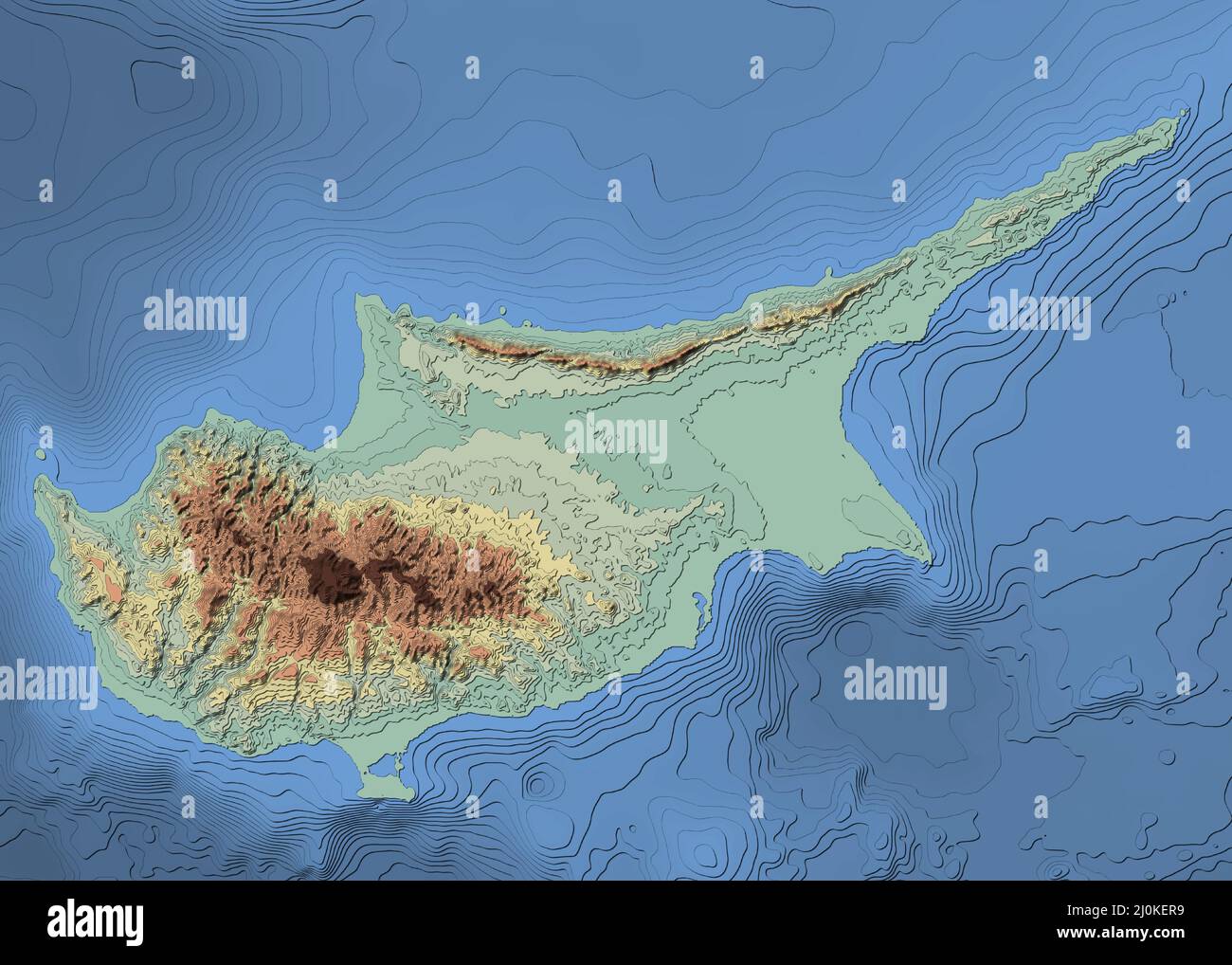 Topographic Map Of Cyprus Cyprus Topographic Map Paper Cut Style Stock Photo - Alamy
