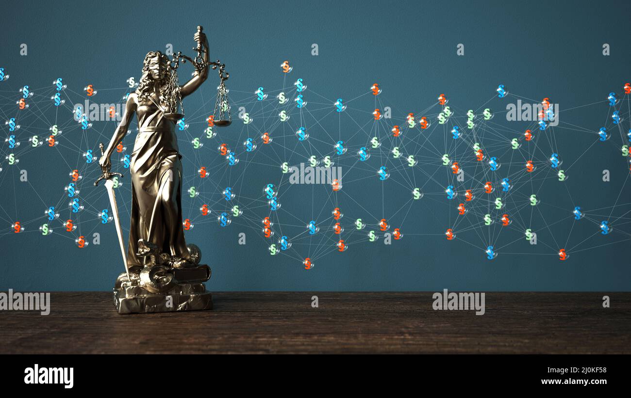 Lady Justice Paragraphs Network Stock Photo