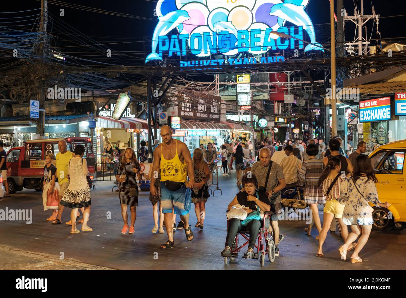 Bangla Road walking street by night in Patong. It is famous for its  nightlife. Patong is one of the busiest parts of Phuket Stock Photo - Alamy