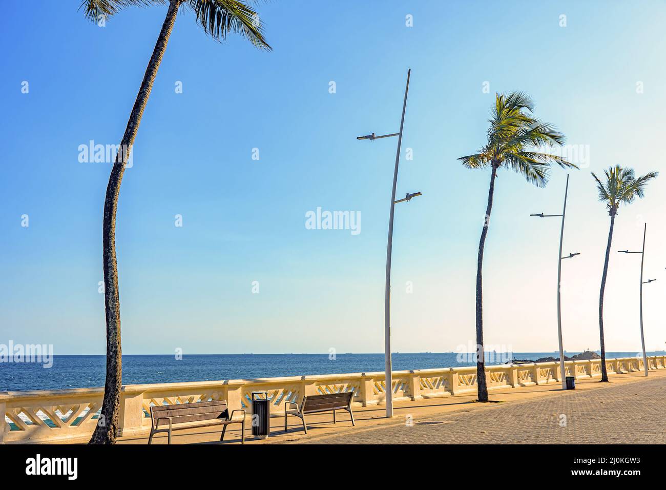 Wall of Oceanic Avenue in Salvador, Bahia bordering the sea Stock Photo