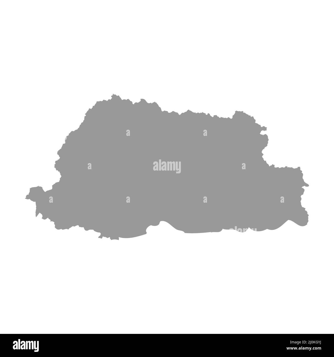 Bhutan vector country map silhouette Stock Vector