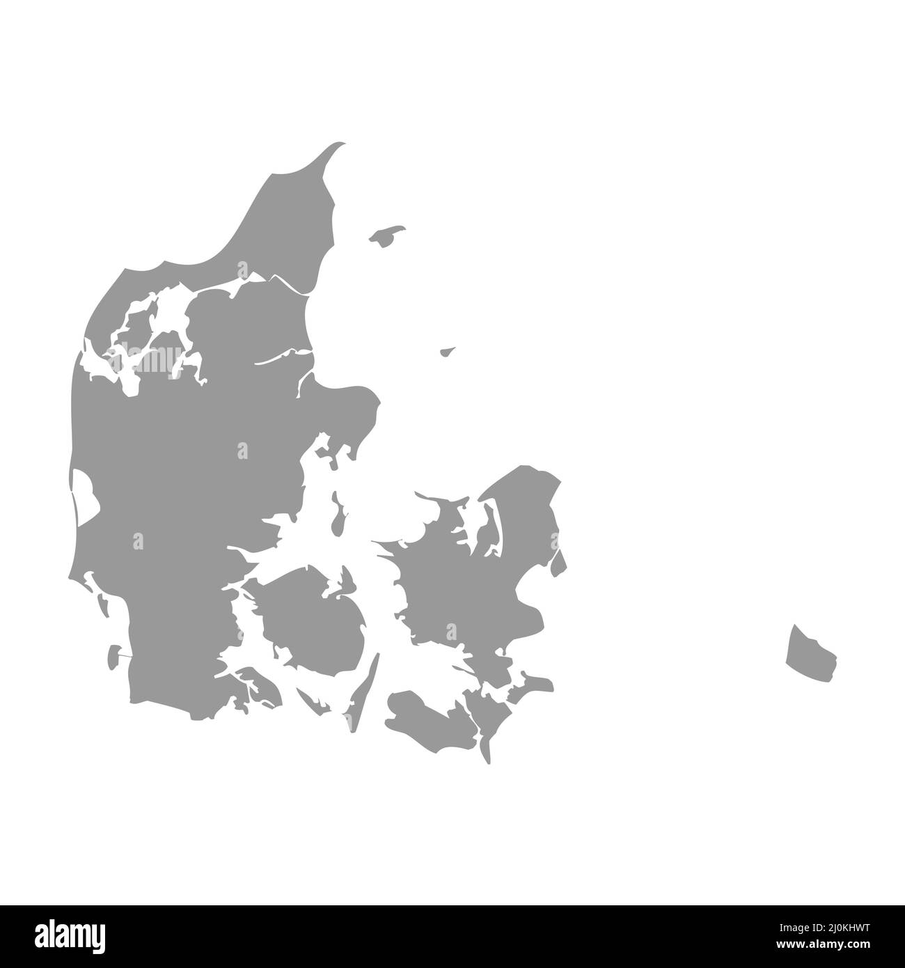 Denmark vector country map silhouette Stock Vector