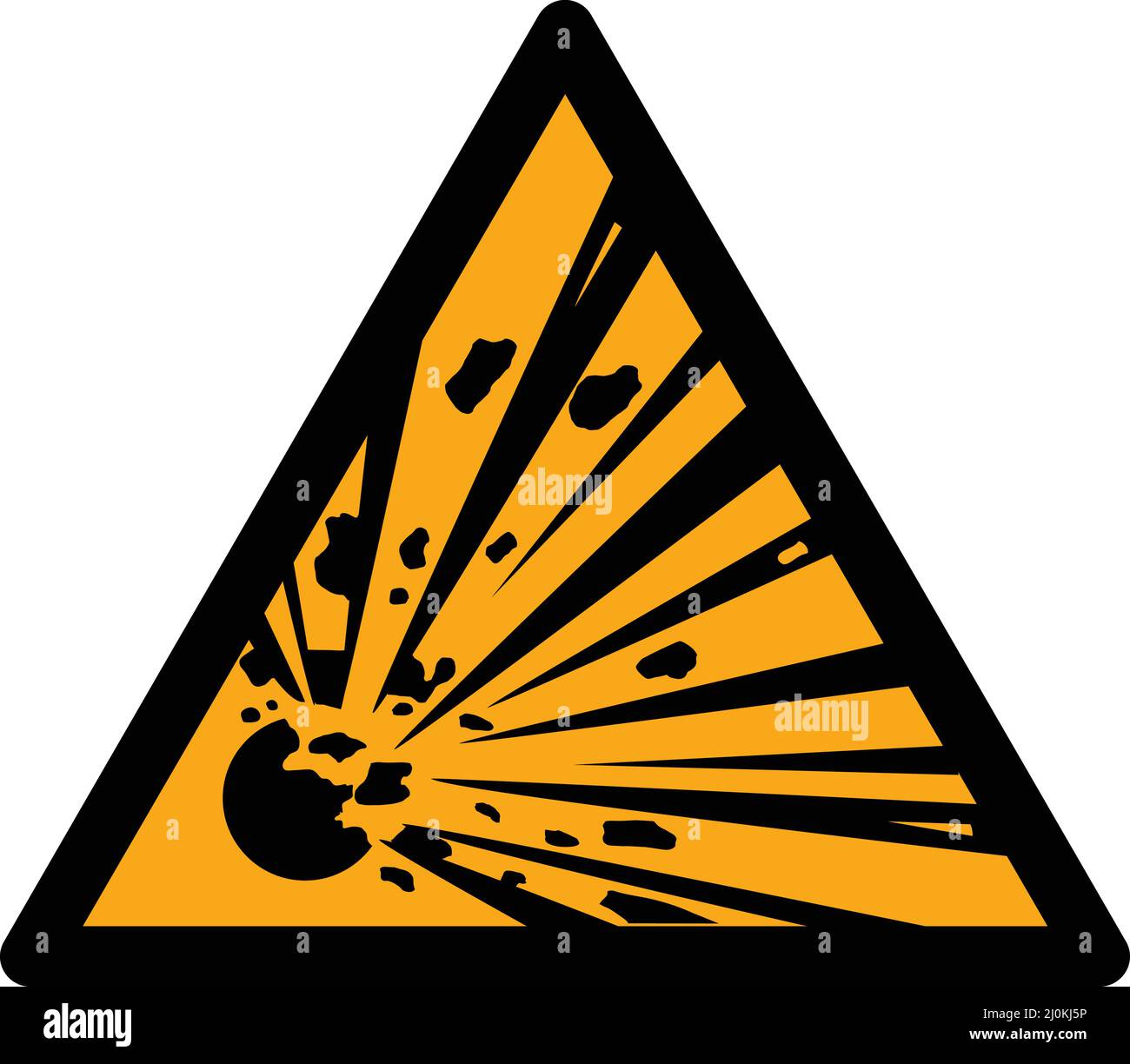 ISO 7010 W002 – Explosive materials - warn sign Stock Vector