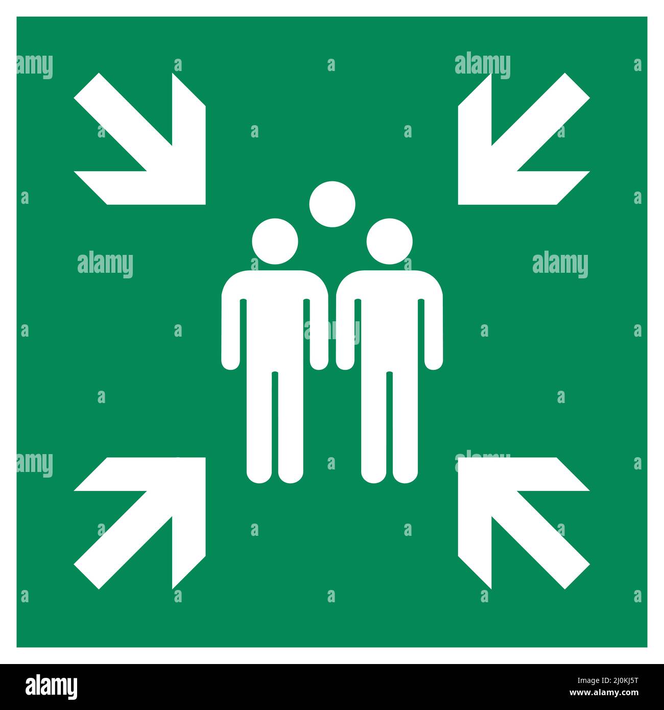 ISO 7010 E007 – Evacuation assembly point sign Stock Vector