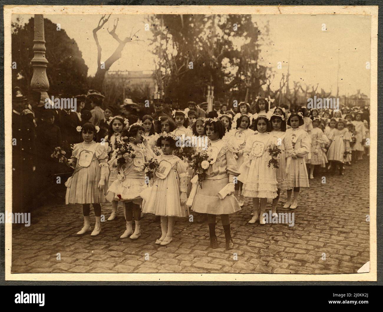 Celebration for the Centennial of the San José de Flores church in 1906. Flores Neighborhood, Buenos Aires, Argentina. Stock Photo