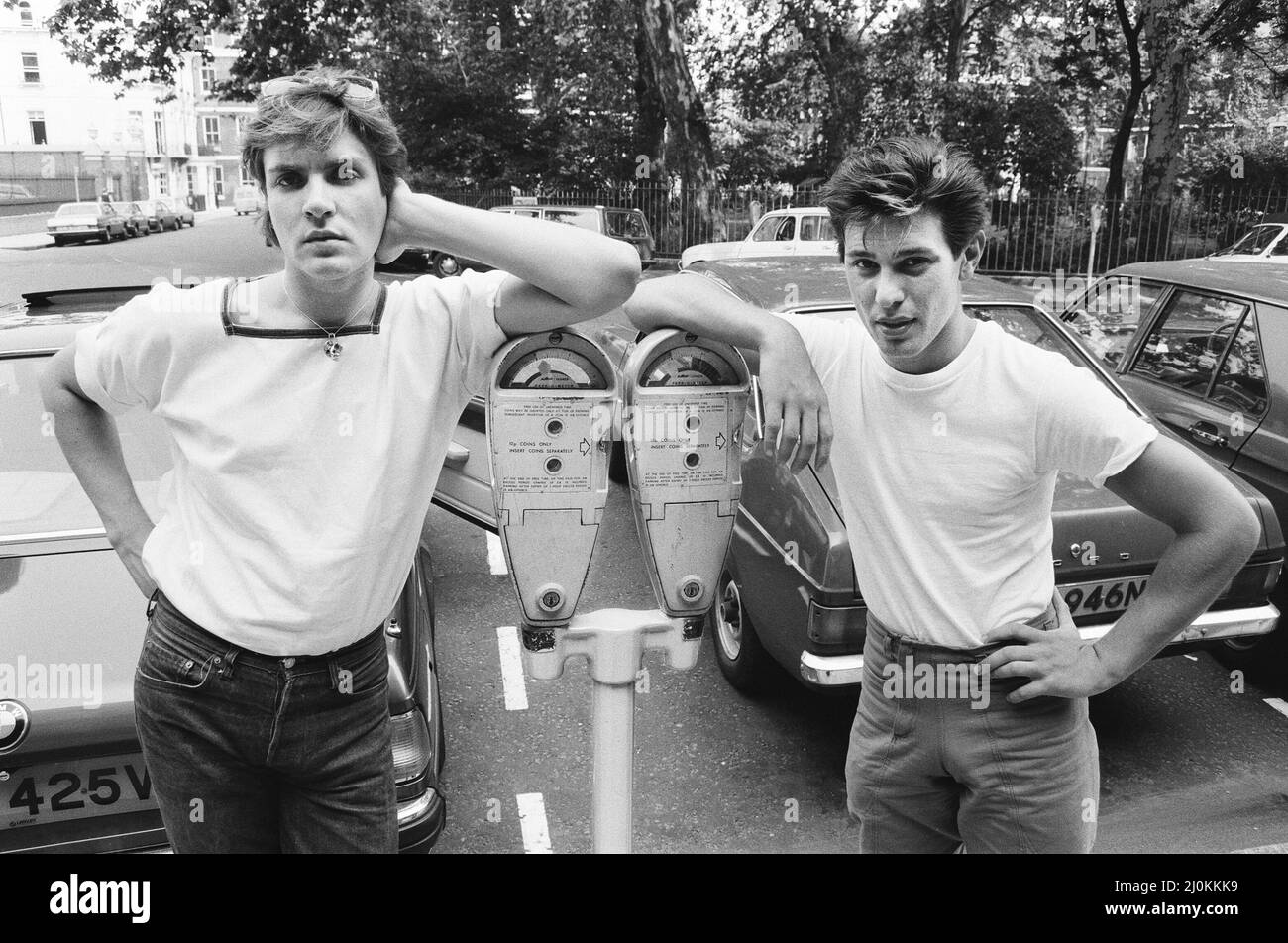 Duran Duran, music group.(Picture) shows Simon Le Bon (left) and Roger Taylor, the drummer