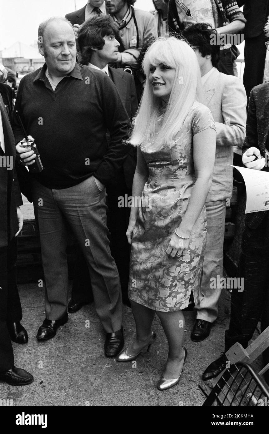 Debbie Harry at a party to celebrate publication of 'Making Tracks - The Rise of Blondie' by Debbie and boyfriend Chris Stein, and the release of 'The Hunter', the new Blondie Album. 20th May 1982. Stock Photo