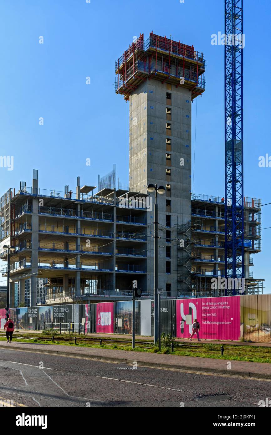 The third of the X1 MediaCity apartment blocks under construction March