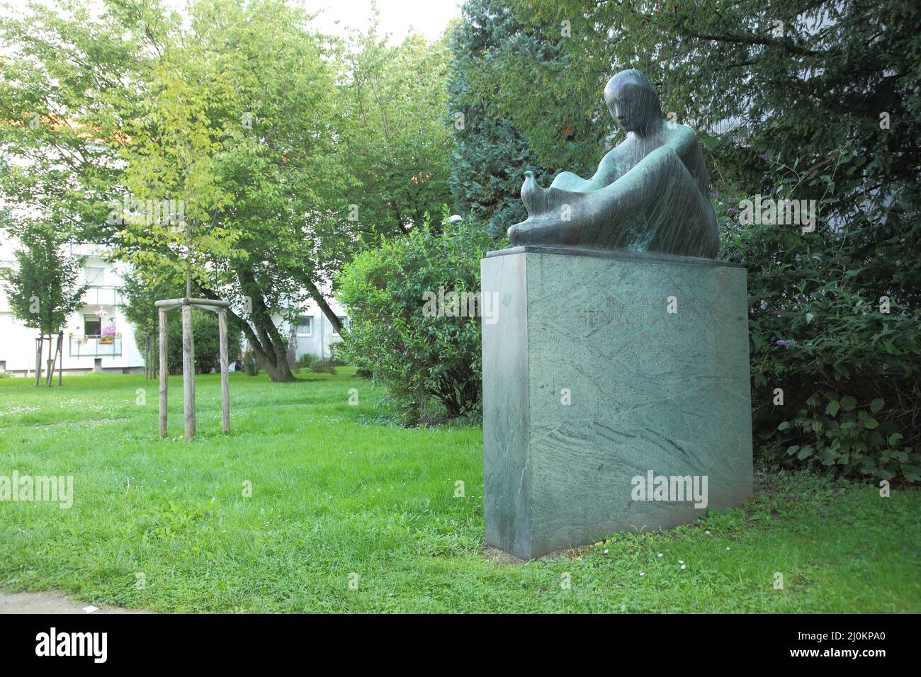 Monument to Heinrich von Stephan, co-founder of Deutsche Post AG in Frankfurt, Hesse, Germany Stock Photo