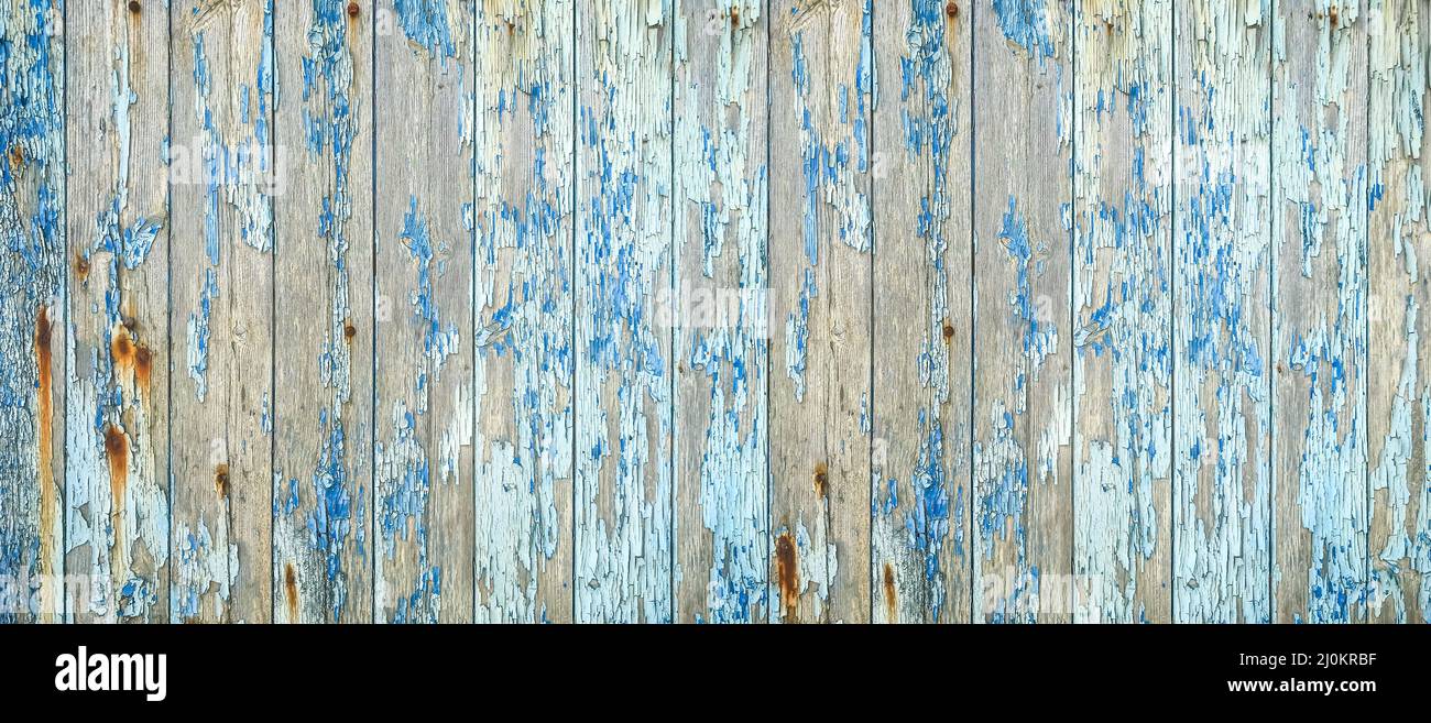 Old blue wood texture background banner Stock Photo