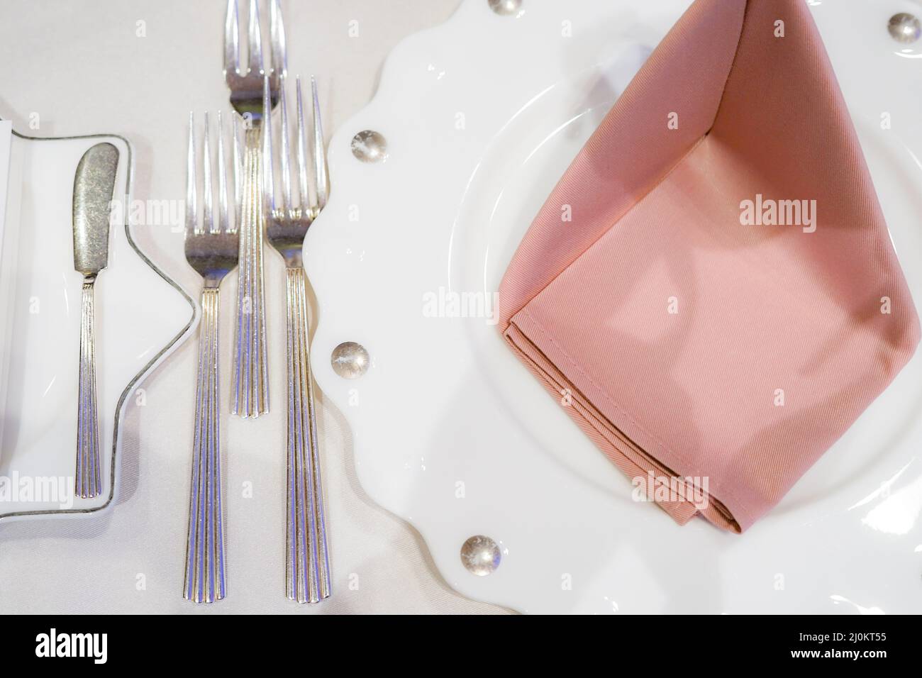 Fine dining restaurant table Making image Stock Photo