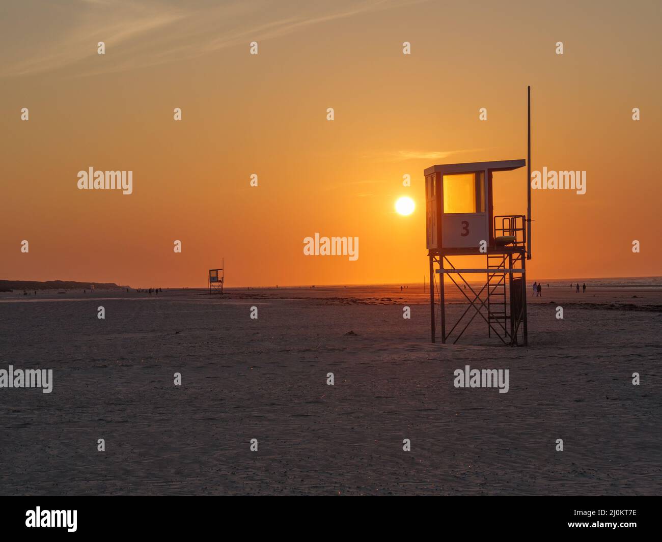 Sundown at the beach Stock Photo