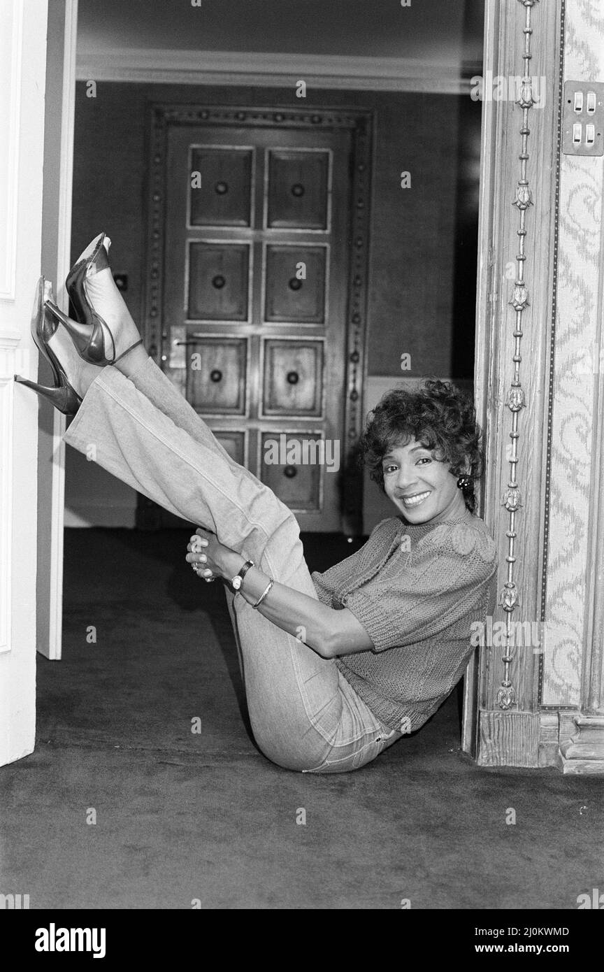 Singer Shirley Bassey at The Dorchester Hotel in London. 1982. Stock Photo