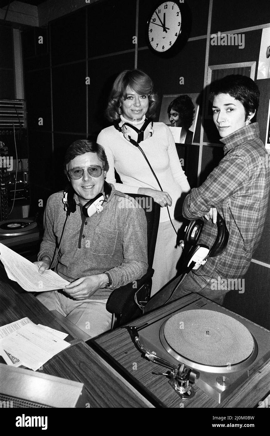 Michael Aspel in a radio studio. 5th November 1981. Stock Photo