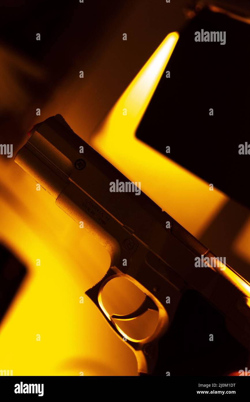 Pistol gun crime thriller Stock Photo