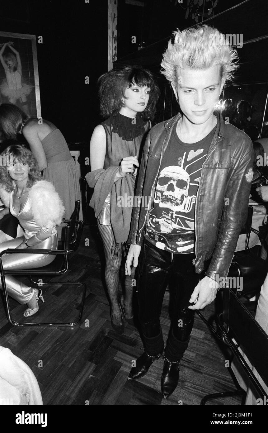 Billy Idol at the new nightclub Stringfellows in Covent Garden, London. 1st August 1980. Stock Photo