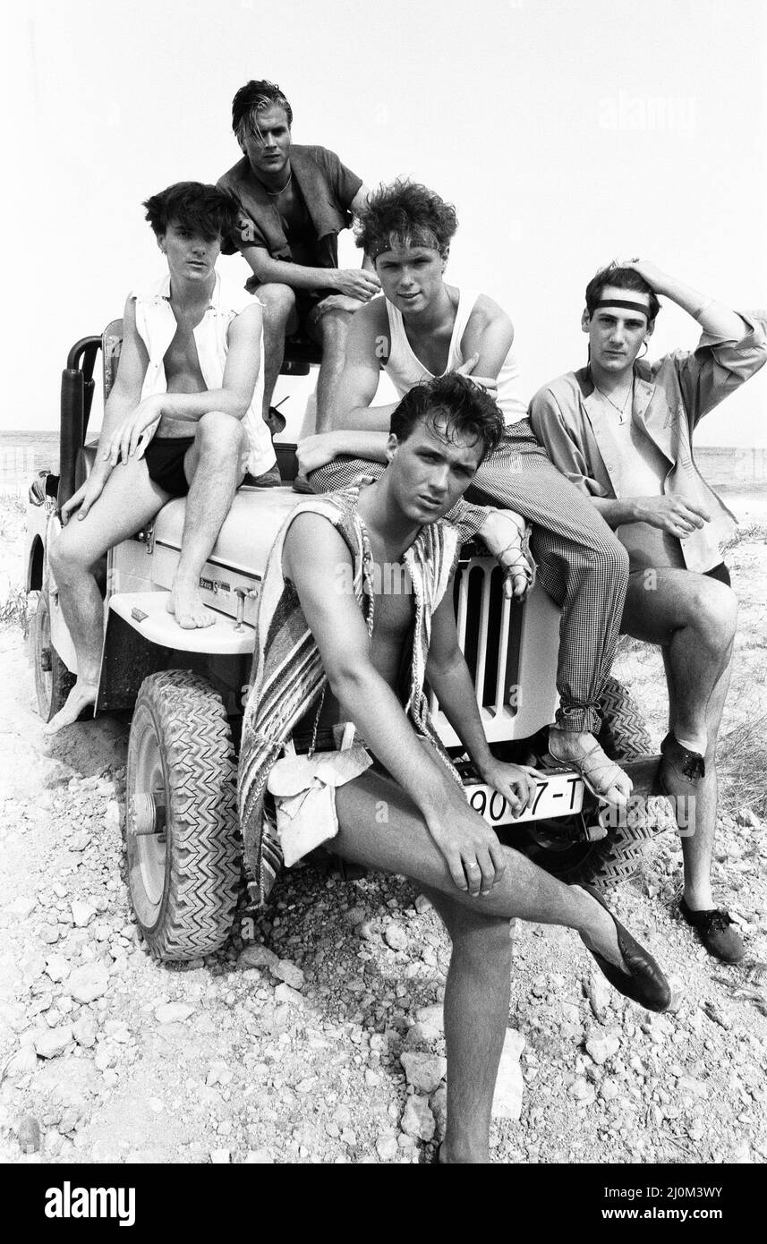 Spandau Ballet, music group in Ibiza, Spain, July 1981. Stock Photo