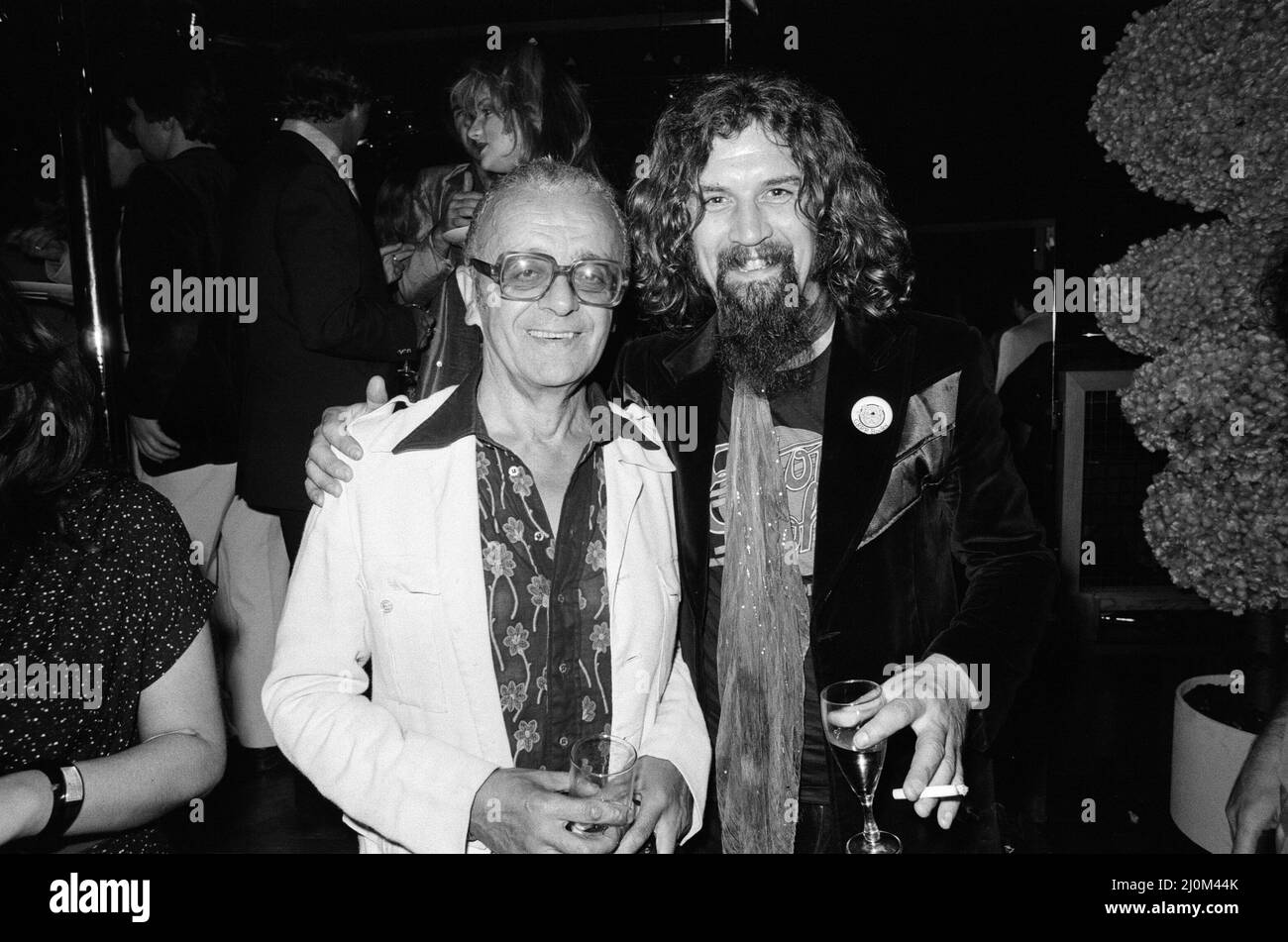 Billy Connolly (right) and guest at the new Stringfellows in