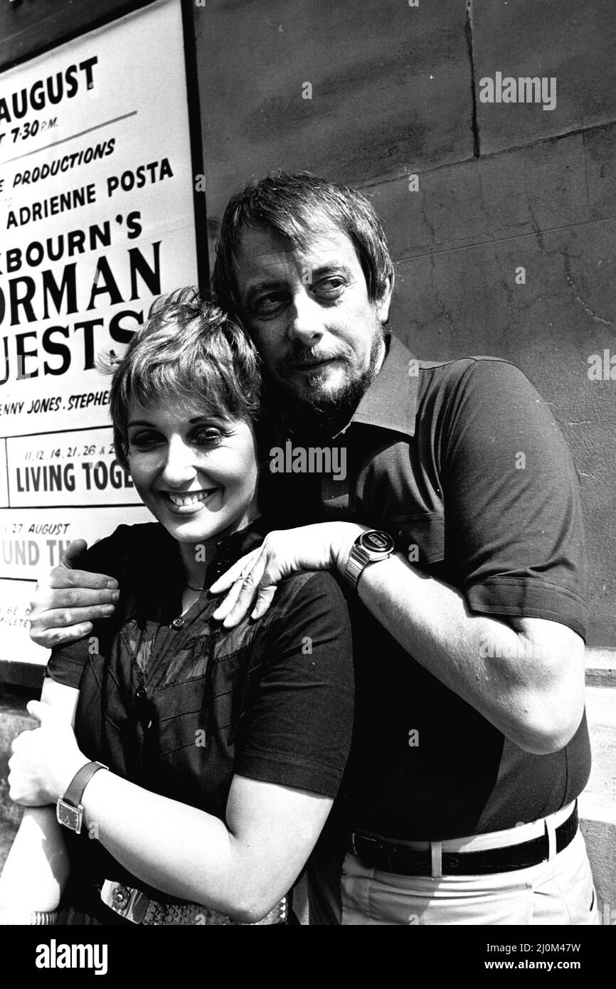 Adrienne Posta and Derek Fowlds at the Theatre Royal, Newcastle where they are appearing in The Norman Conquest on 3rd August 1981 Stock Photo