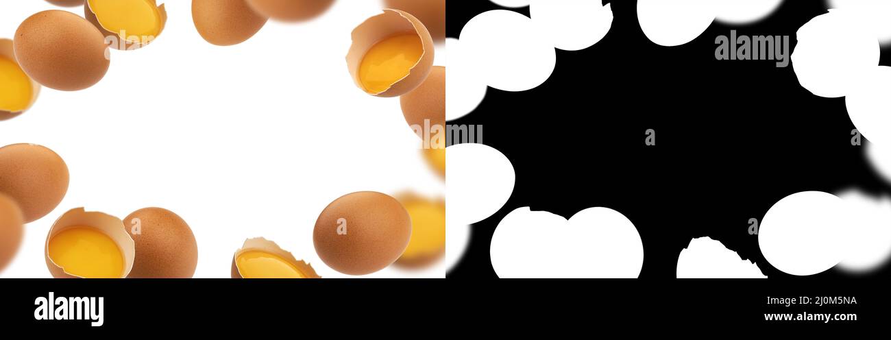 Chicken eggs isolated on white background Stock Photo - Alamy