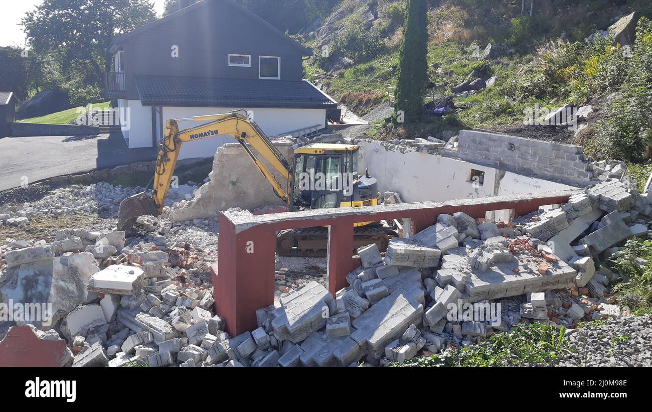 House demolishing Stock Photo