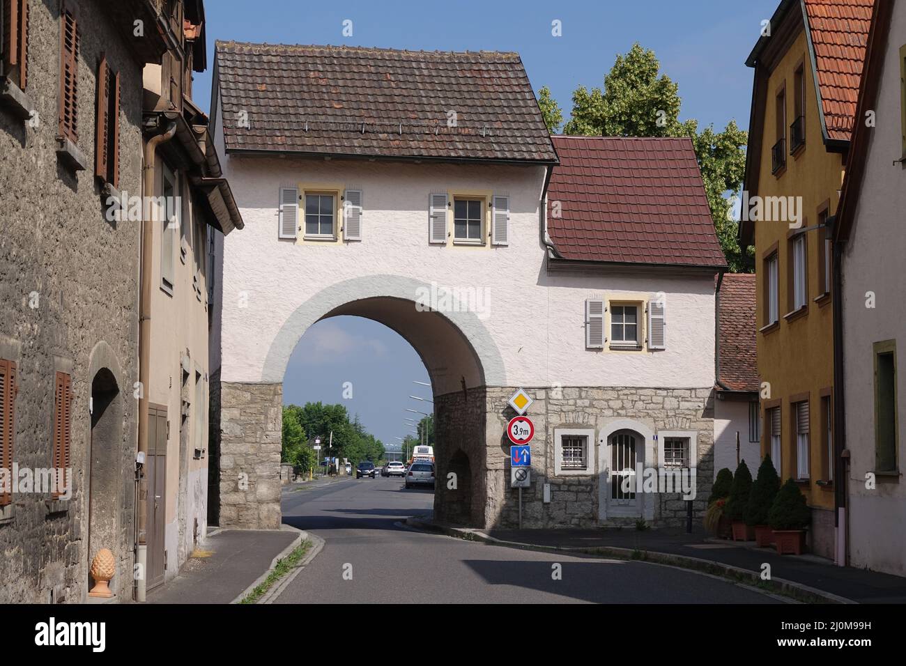 City gate in Eibelstadt Stock Photo