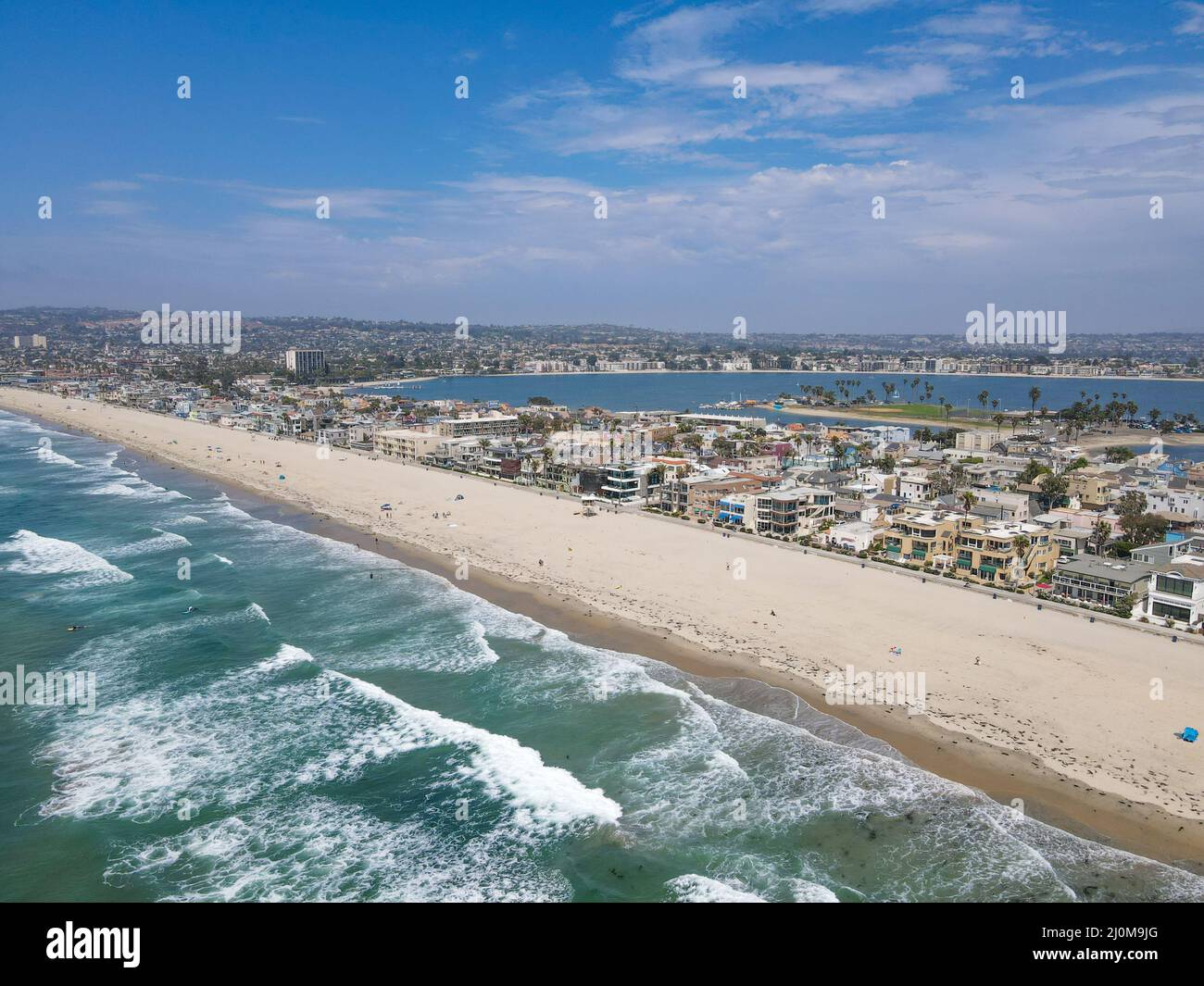 Aerial View Of Mission Bay And Beaches In San Diego, California. USA ...