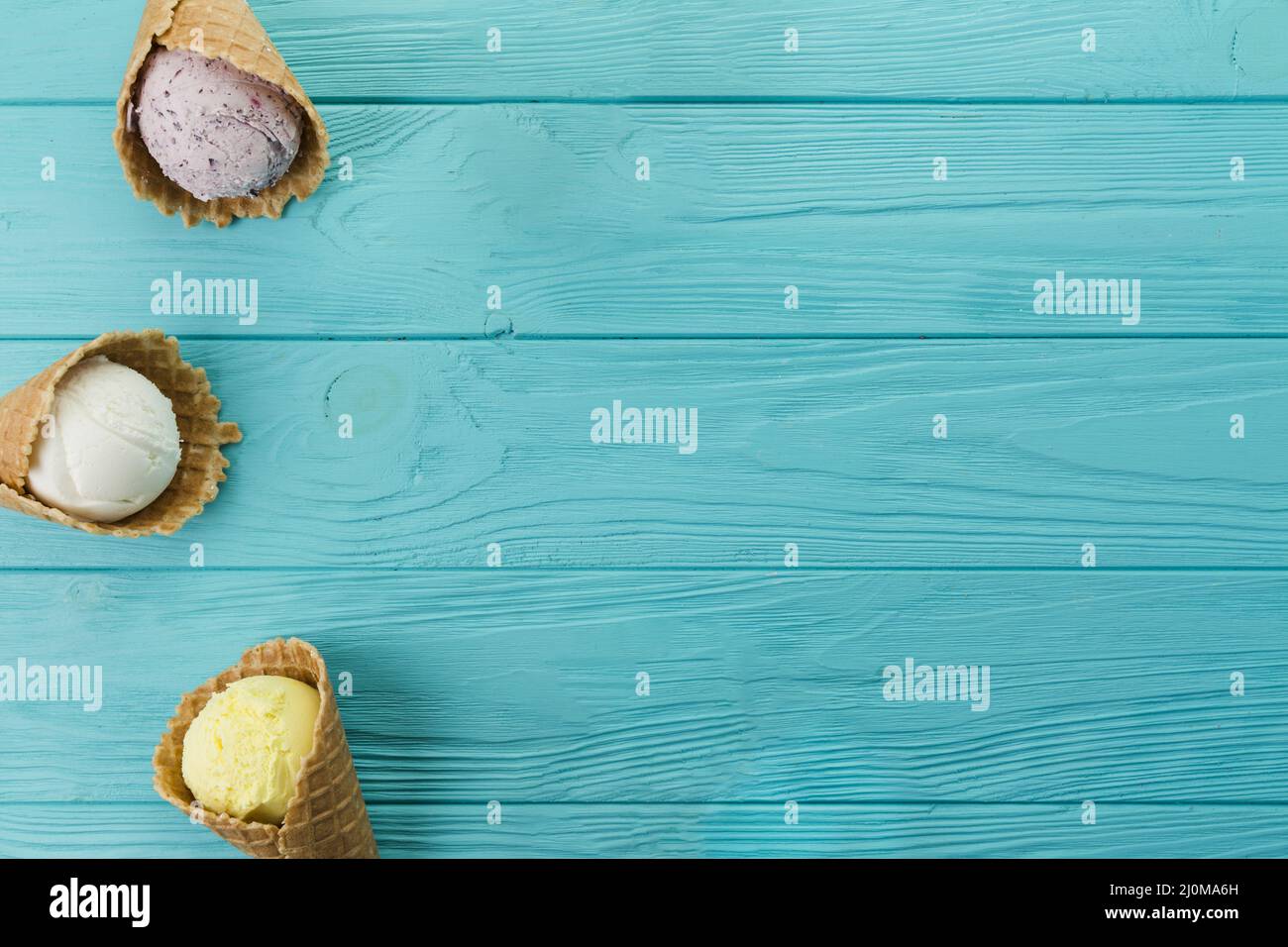 Ice cream cones different flavors Stock Photo Alamy