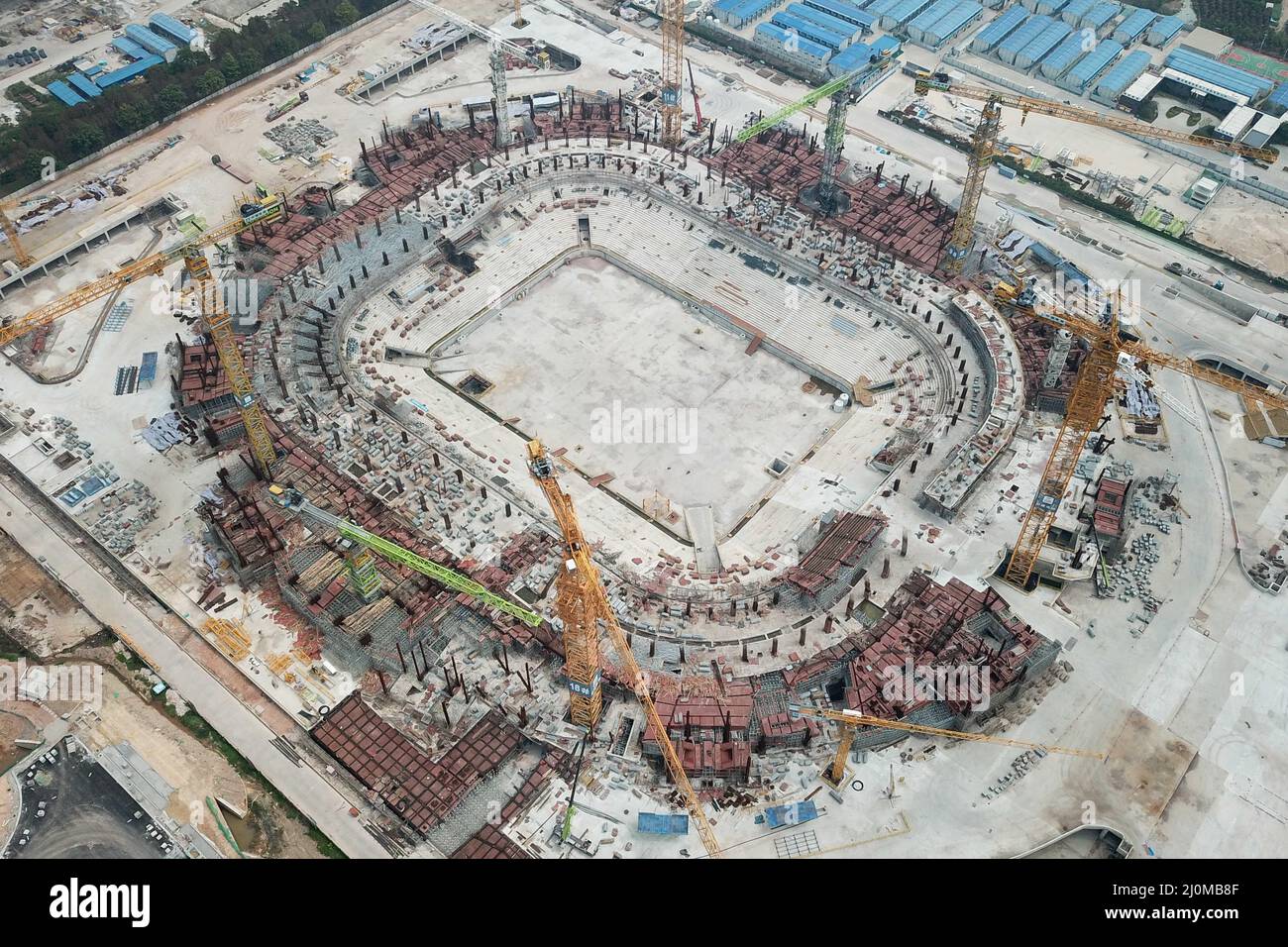 GUANGZHOU, CHINA MARCH 20, 2022 An aerial photo taken on March 20