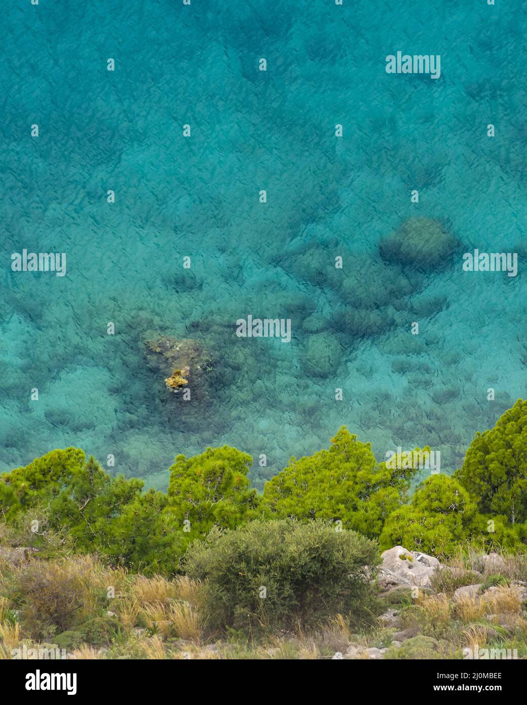 Mediterranean Sea Top View, Nafplion, Greece Stock Photo