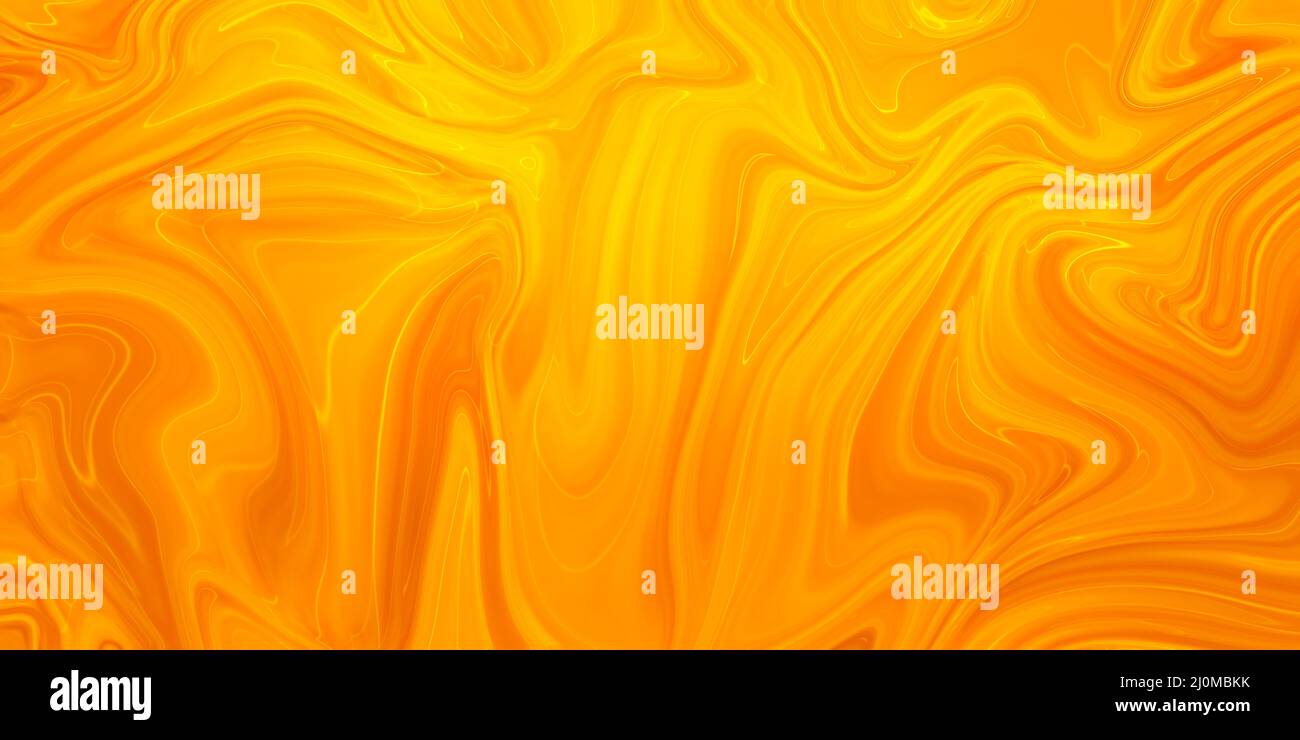 Abstract orange paint background. Acrylic texture with marble pattern Stock Photo
