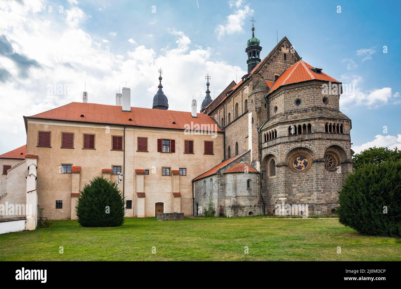 Old St. Procopius basilica and monastery, town Trebic, Czech Republic Stock Photo