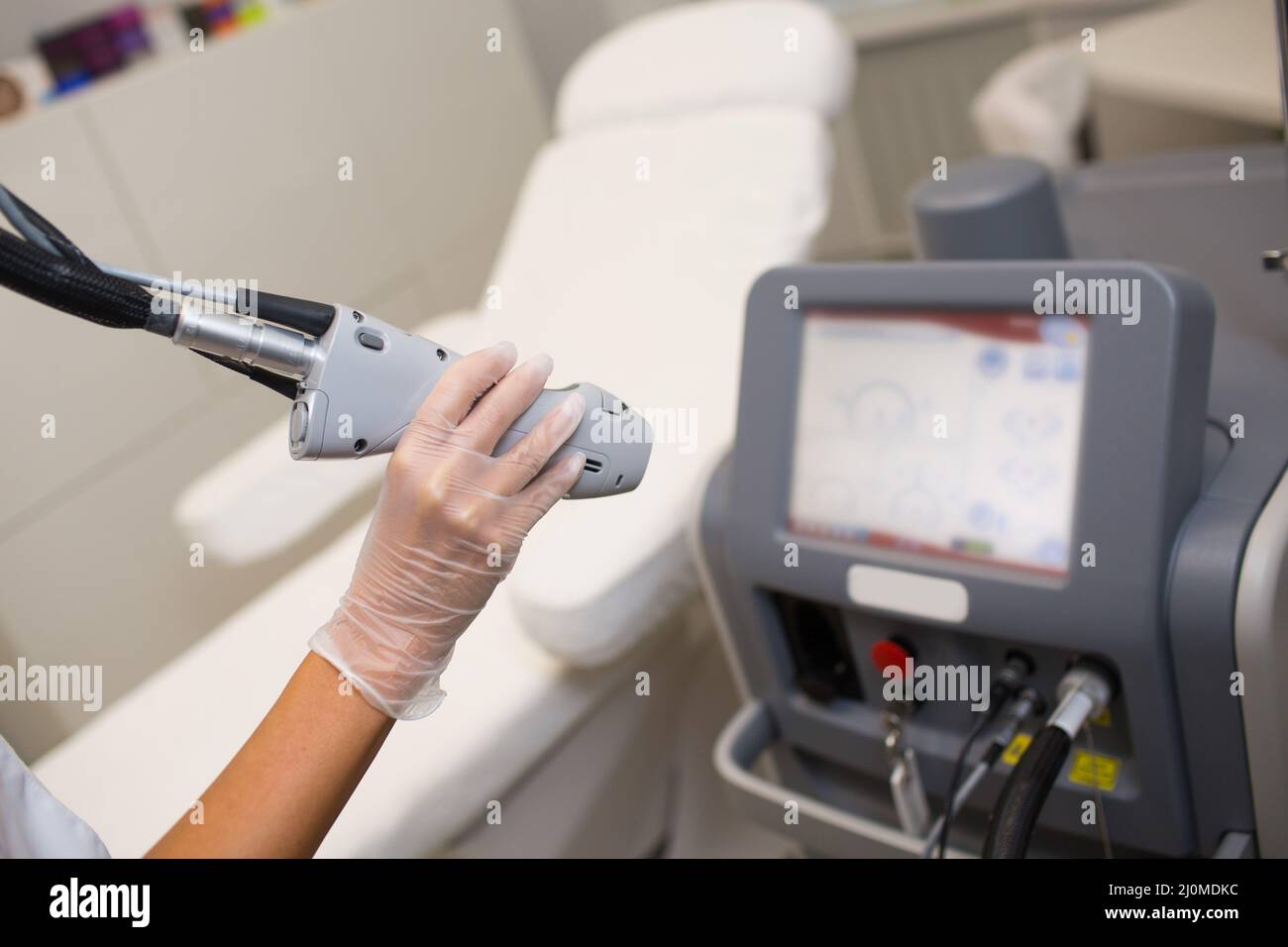 Laser epilation equipment in modern cosmetology clinic hair removal. Stock Photo