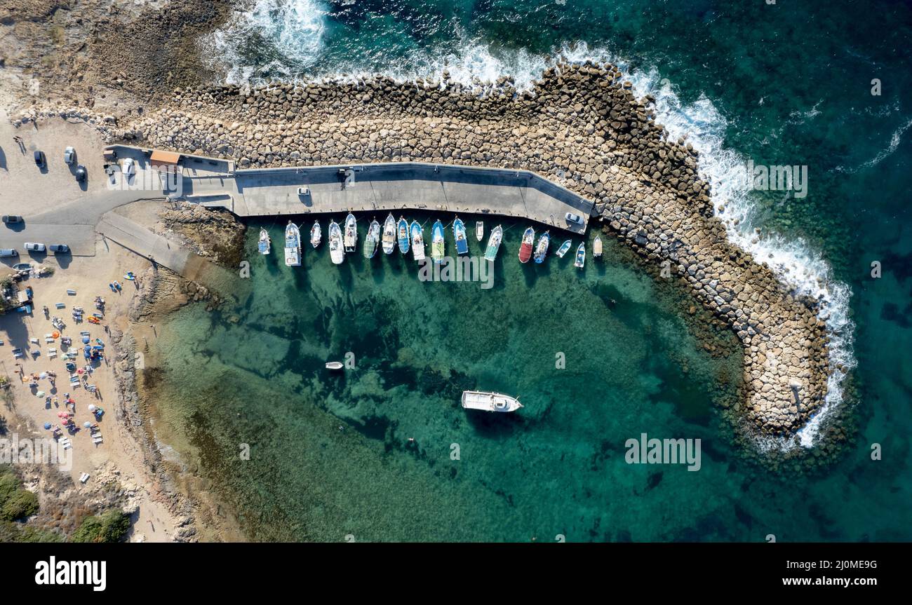 Aerial view fishing boats hi-res stock photography and images - Alamy