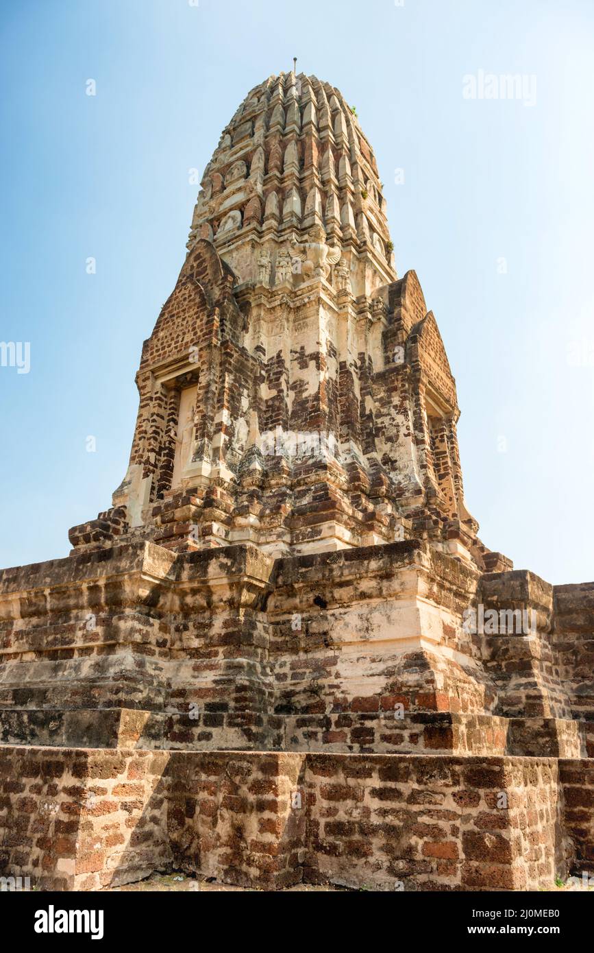 Ruins of buddhist temple Wat Ratchaburana in Ayutthaya, Thailand Stock Photo
