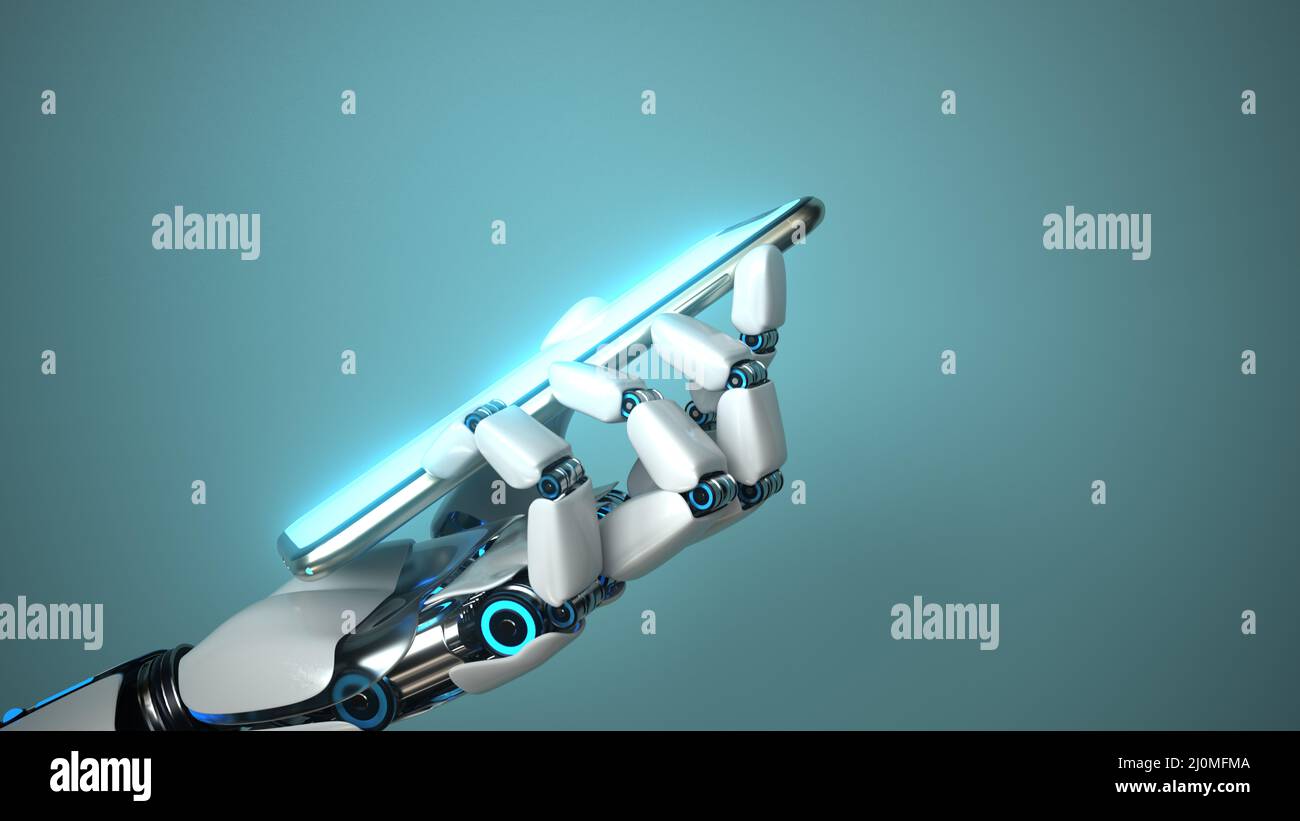 Robot Hand Smartphone Stock Photo