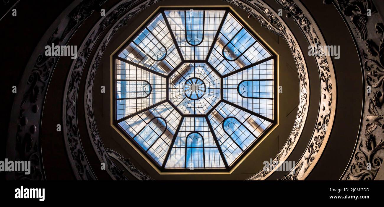 The famous spiral staircase in Vatican Museum - Rome, Italy Stock Photo