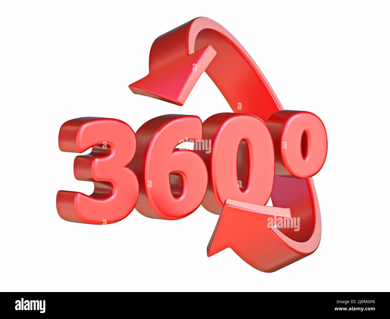 Red 360 degree rotation icon 3D Stock Photo