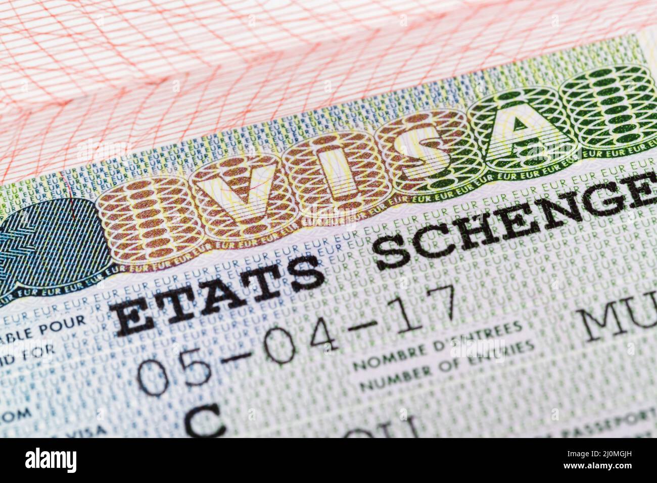 Europe schengen visa in passport Stock Photo - Alamy